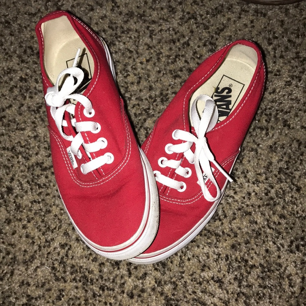 Red vans shoes